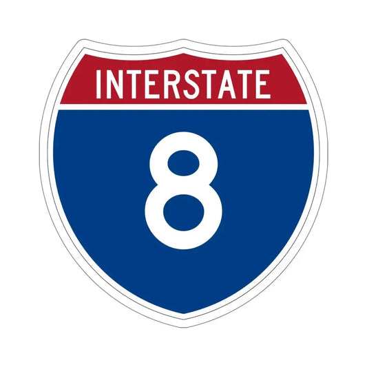Interstate 8 (U.S. Highways) STICKER Vinyl Die-Cut Decal 6 Inch - The Sticker Space