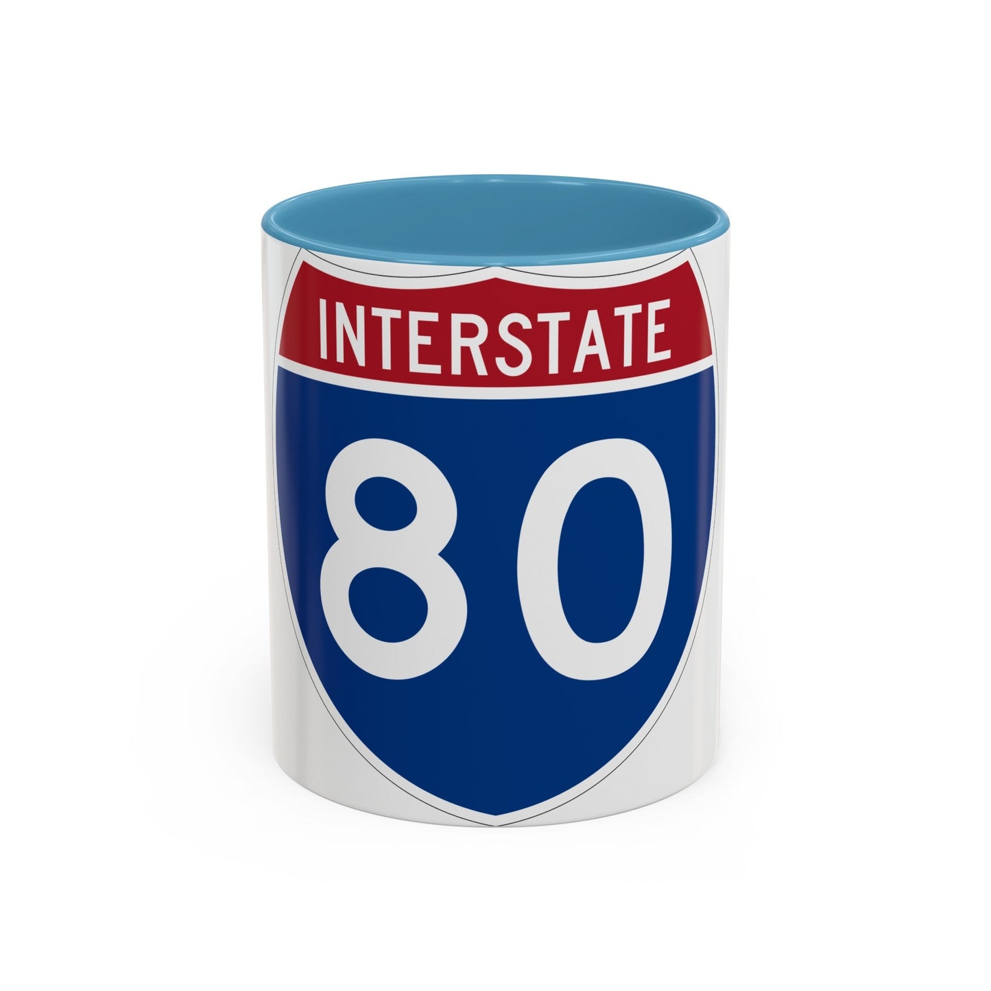 Interstate 80 (U.S. Highways) Accent Coffee Mug-11oz-The Sticker Space