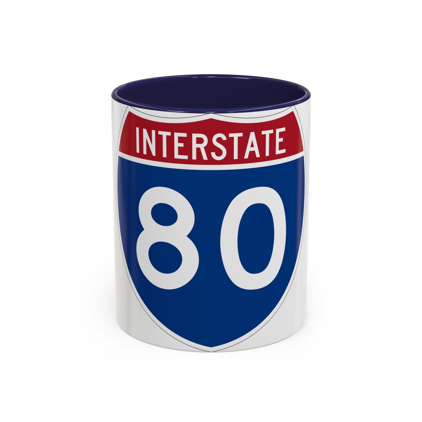 Interstate 80 (U.S. Highways) Accent Coffee Mug-11oz-The Sticker Space