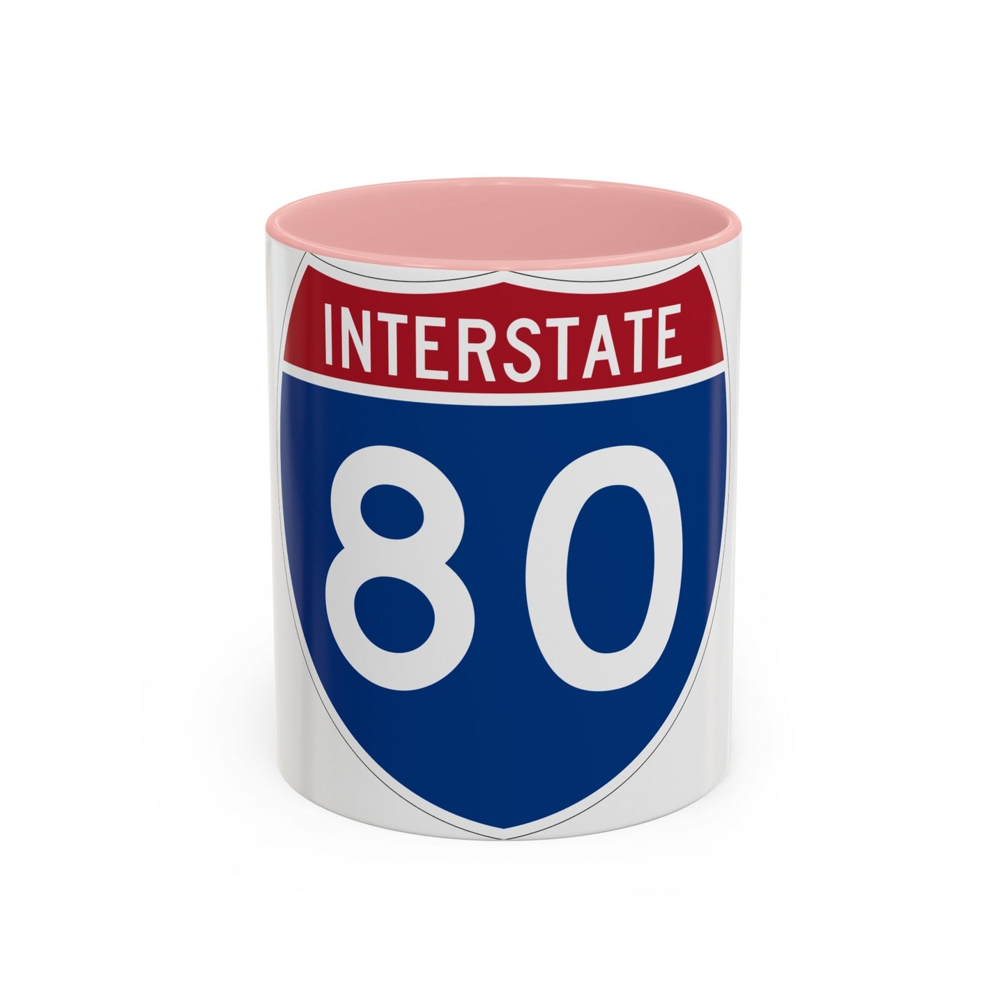 Interstate 80 (U.S. Highways) Accent Coffee Mug-11oz-The Sticker Space