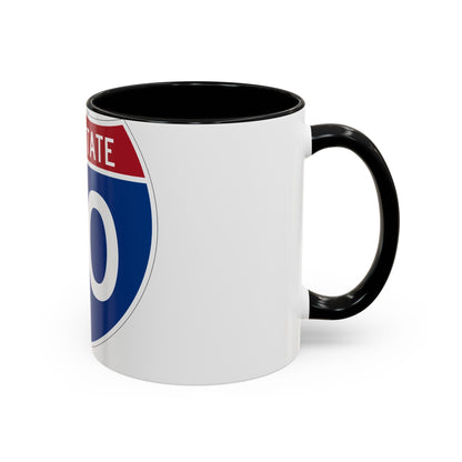 Interstate 80 (U.S. Highways) Accent Coffee Mug-The Sticker Space