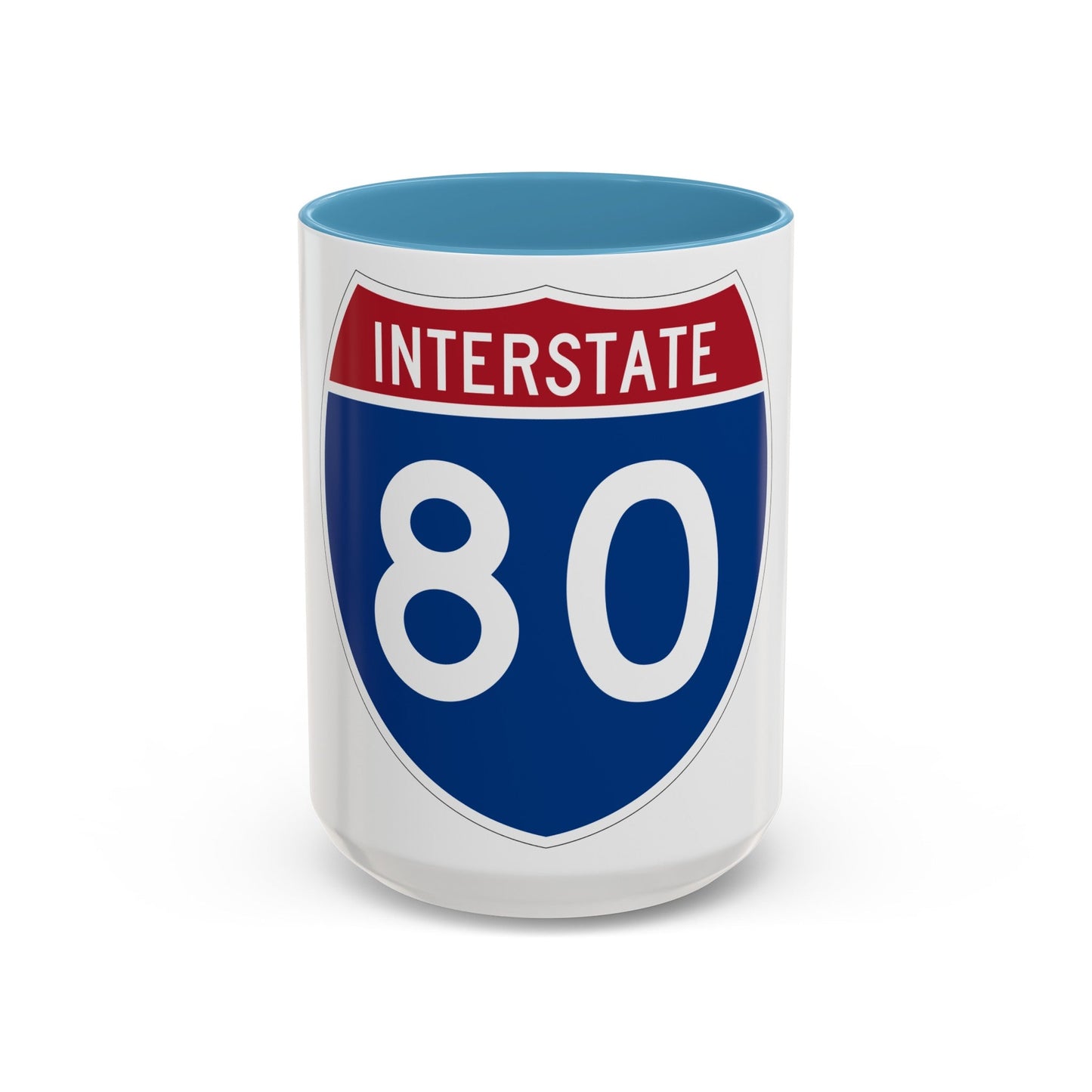 Interstate 80 (U.S. Highways) Accent Coffee Mug-15oz-The Sticker Space