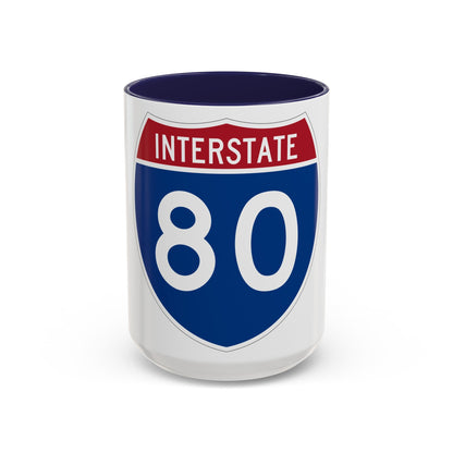 Interstate 80 (U.S. Highways) Accent Coffee Mug-15oz-The Sticker Space