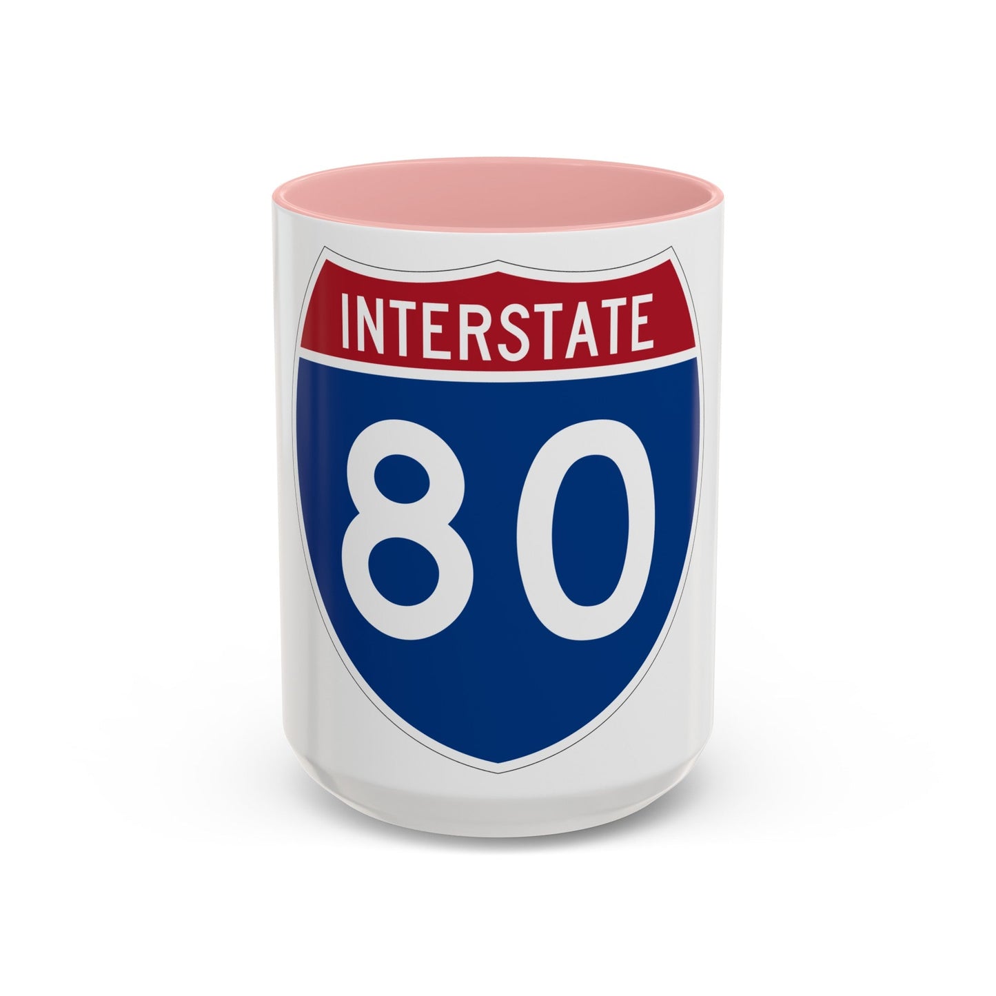 Interstate 80 (U.S. Highways) Accent Coffee Mug-15oz-The Sticker Space