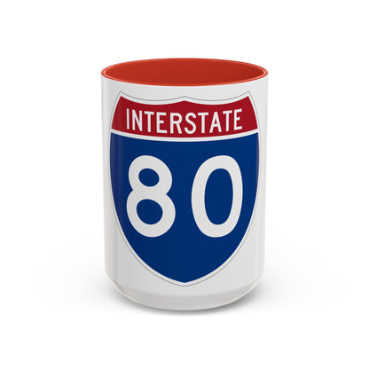 Interstate 80 (U.S. Highways) Accent Coffee Mug-15oz-The Sticker Space