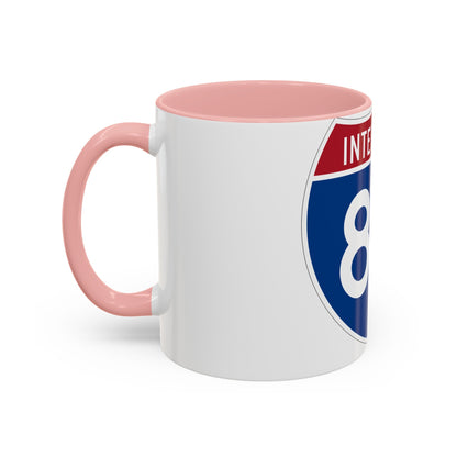 Interstate 80 (U.S. Highways) Accent Coffee Mug-The Sticker Space