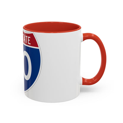 Interstate 80 (U.S. Highways) Accent Coffee Mug-The Sticker Space