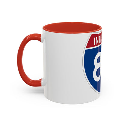 Interstate 80 (U.S. Highways) Accent Coffee Mug-The Sticker Space