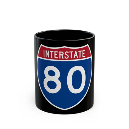 Interstate 80 (U.S. Highways) Black Coffee Mug-11oz-The Sticker Space