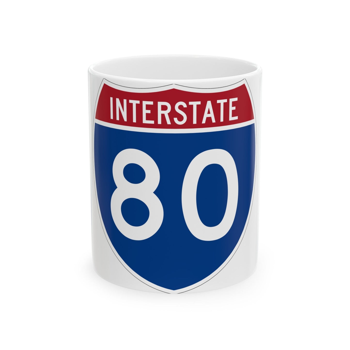 Interstate 80 (U.S. Highways) White Coffee Mug-11oz-The Sticker Space