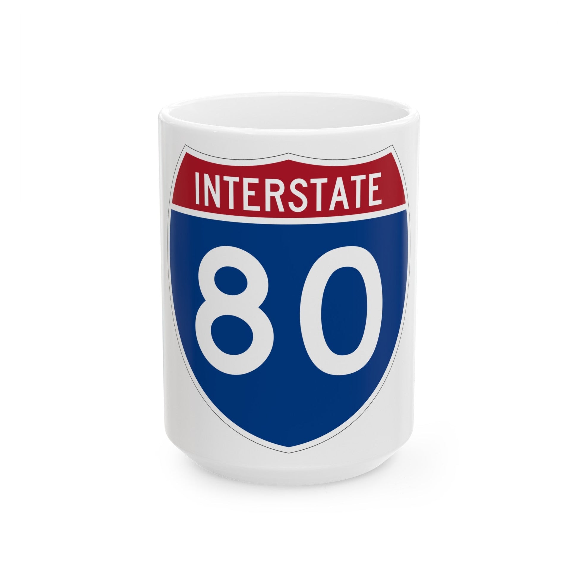 Interstate 80 (U.S. Highways) White Coffee Mug-15oz-The Sticker Space