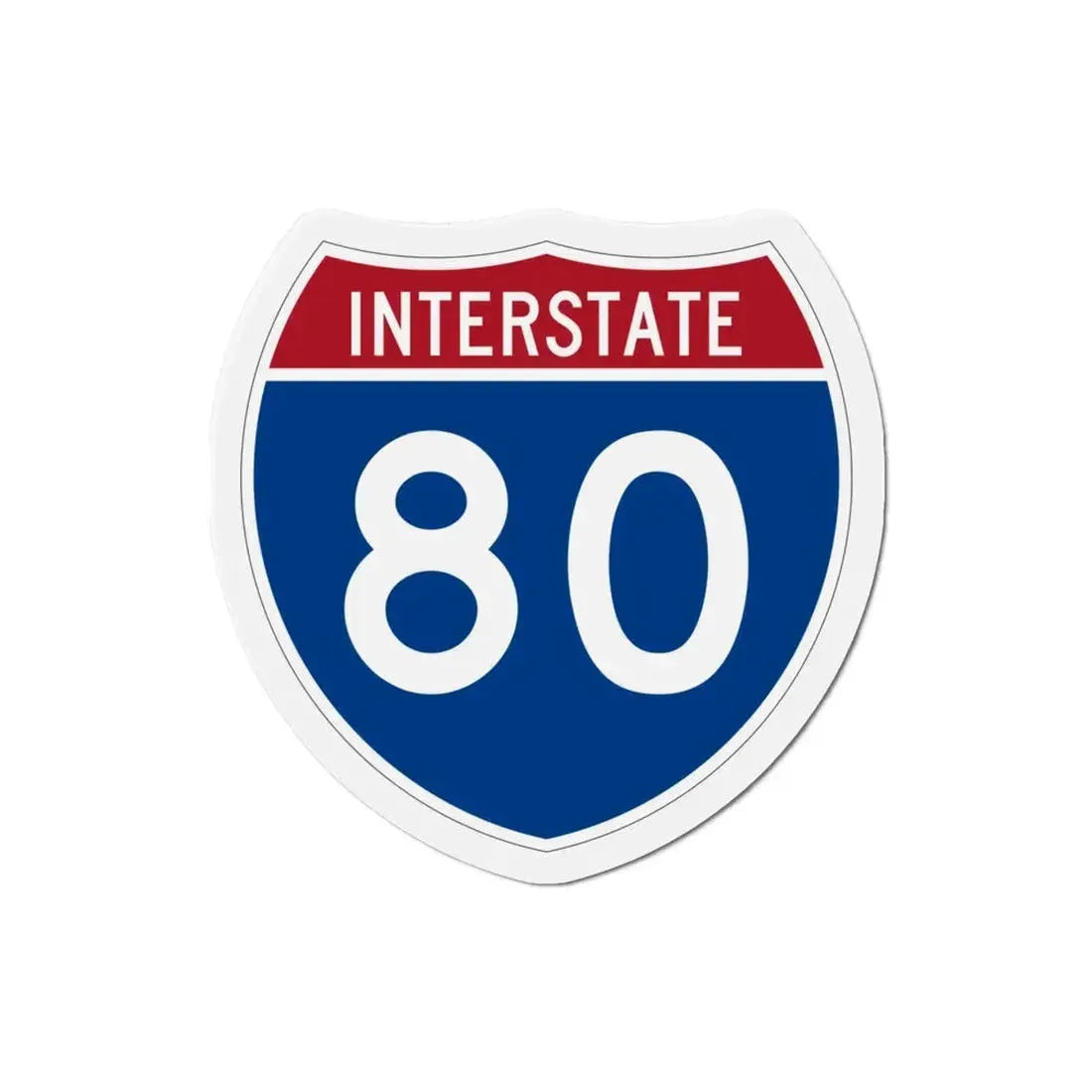 Interstate 80 (U.S. Highways) Refrigerator Magnet 3 Inch - The Sticker Space