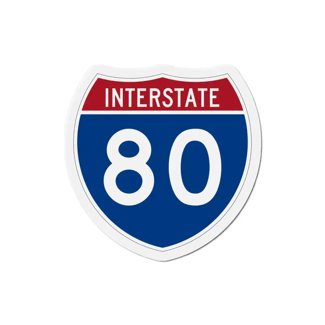 Interstate 80 (U.S. Highways) Refrigerator Magnet 4 Inch - The Sticker Space