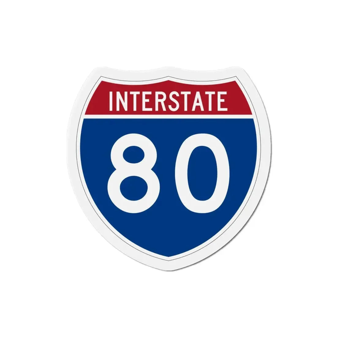 Interstate 80 (U.S. Highways) Refrigerator Magnet 4 Inch - The Sticker Space