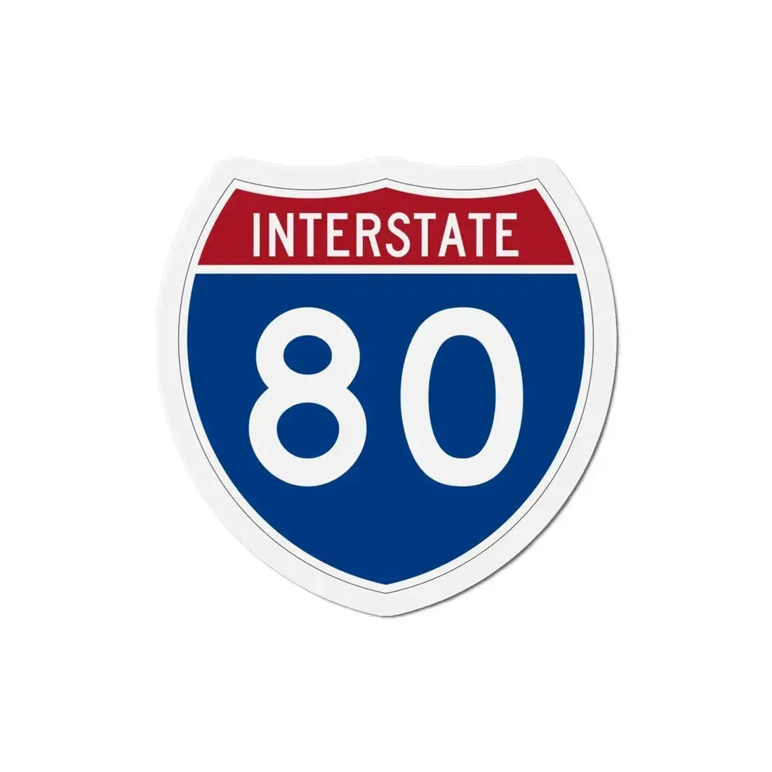 Interstate 80 (U.S. Highways) Refrigerator Magnet 5 Inch - The Sticker Space