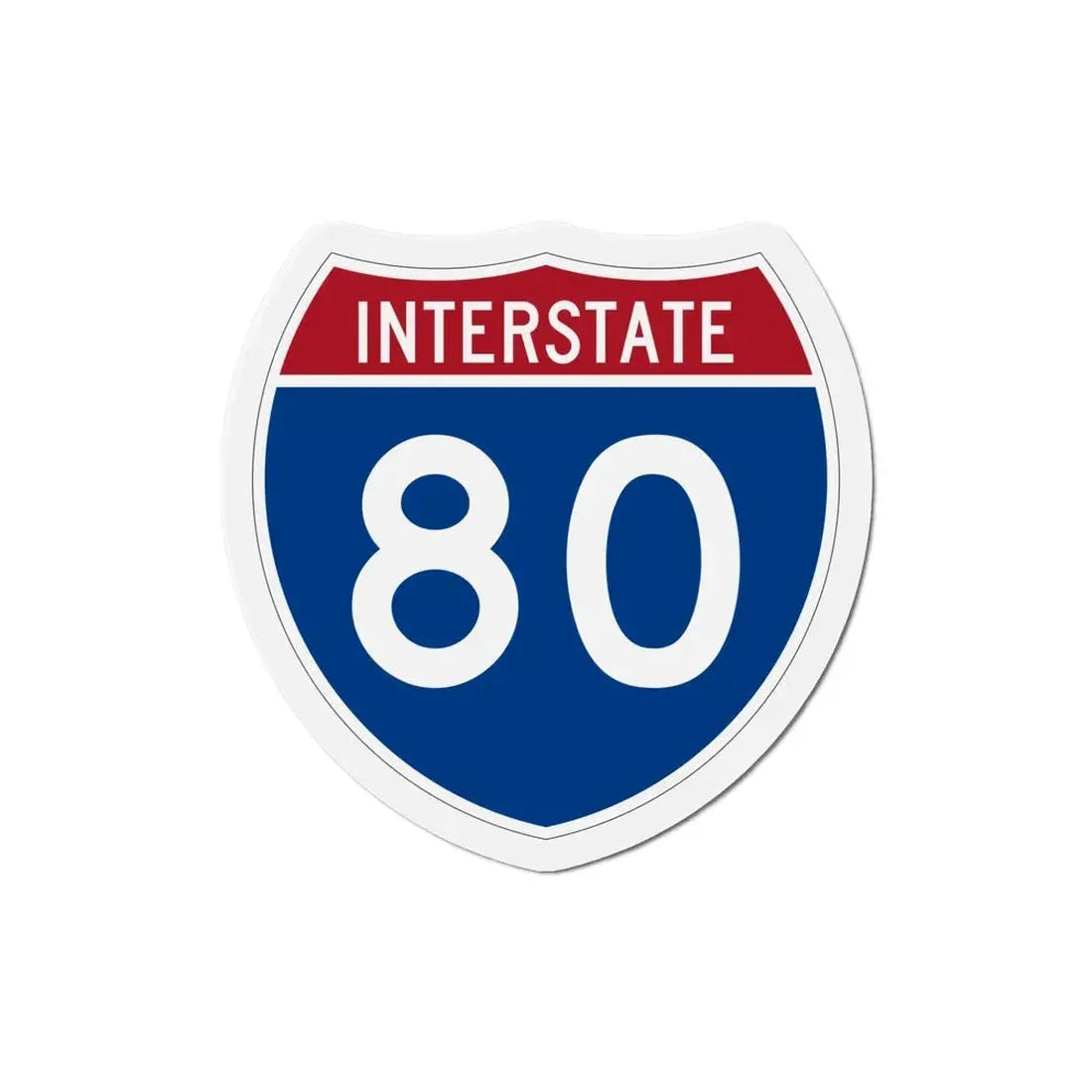 Interstate 80 (U.S. Highways) Refrigerator Magnet 5 Inch - The Sticker Space