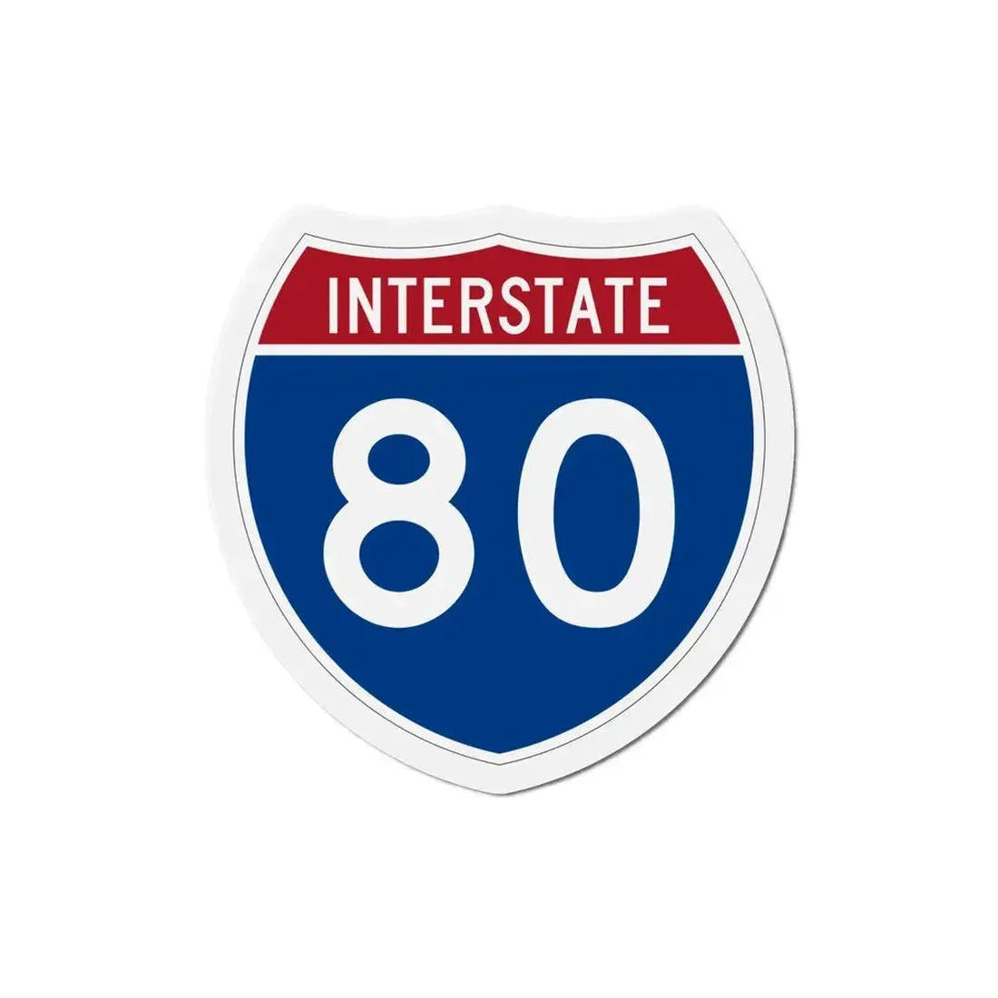 Interstate 80 (U.S. Highways) Refrigerator Magnet 6 Inch - The Sticker Space