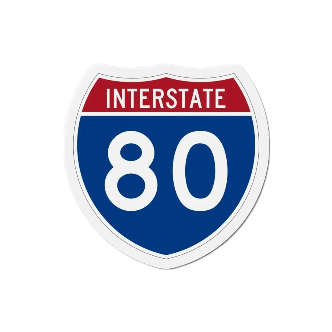 Interstate 80 (U.S. Highways) Refrigerator Magnet - The Sticker Space