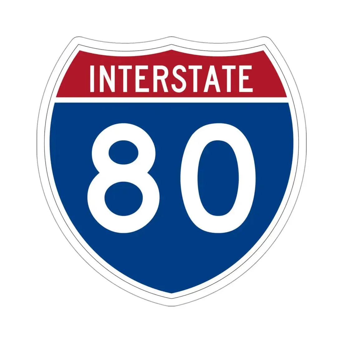 Interstate 80 (U.S. Highways) STICKER Vinyl Die-Cut Decal 4 Inch - The Sticker Space