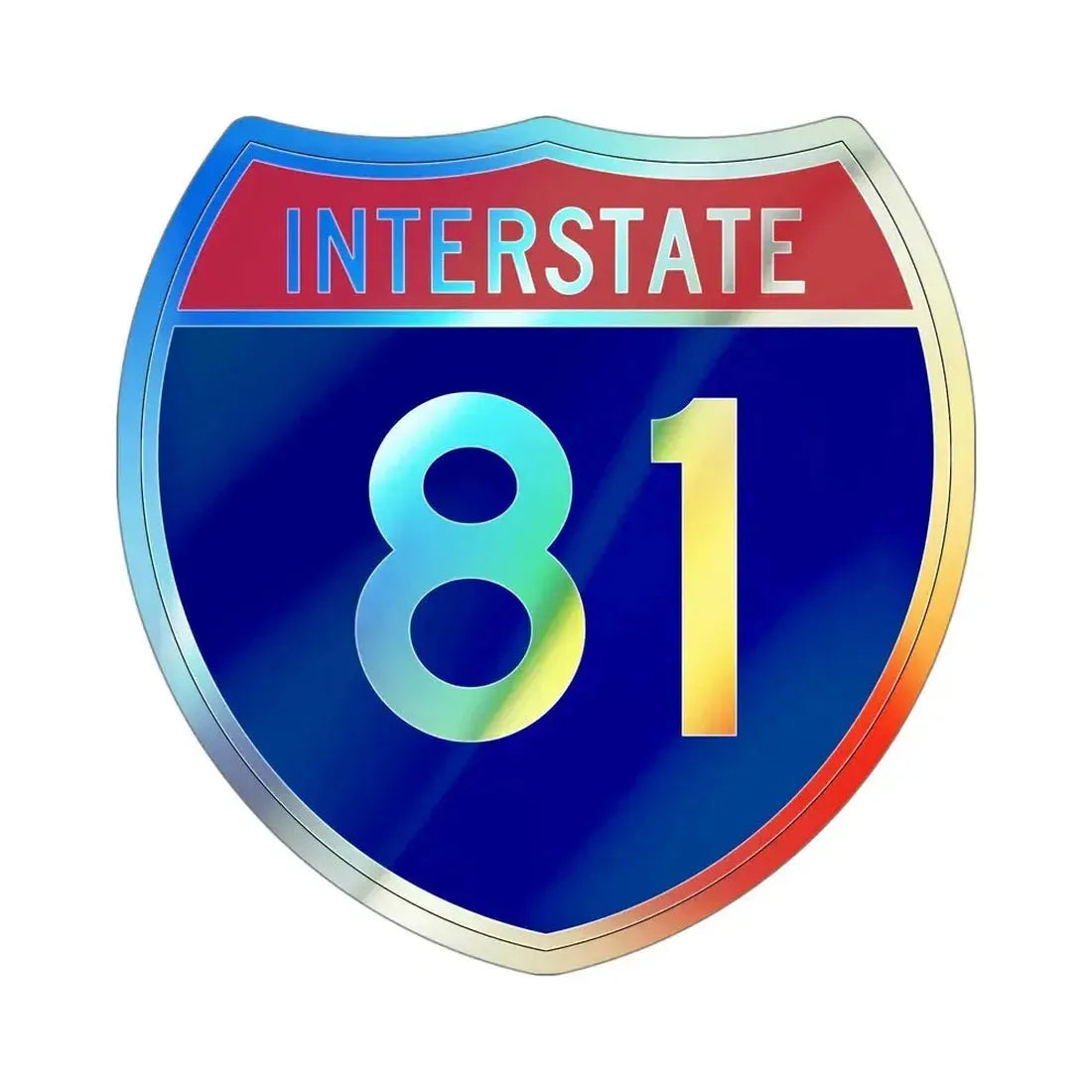 Interstate 81 (U.S. Highways) Holographic STICKER Die-Cut Vinyl Decal 4 Inch Holographic - The Sticker Space