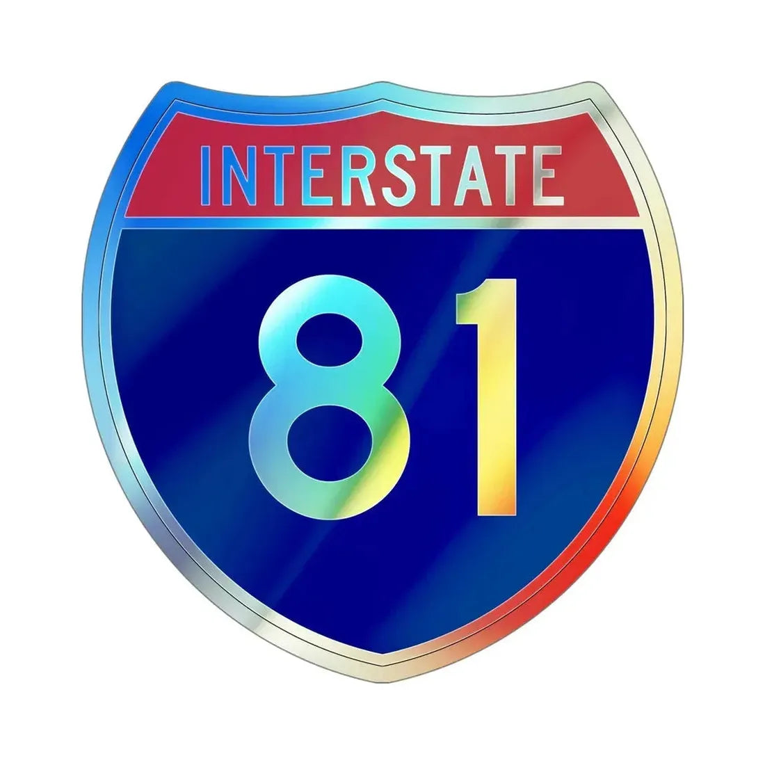 Interstate 81 (U.S. Highways) Holographic STICKER Die-Cut Vinyl Decal 5 Inch Holographic - The Sticker Space