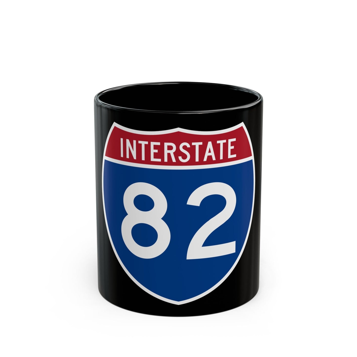 Interstate 82 (U.S. Highways) Black Coffee Mug-11oz-The Sticker Space