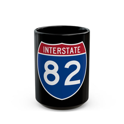 Interstate 82 (U.S. Highways) Black Coffee Mug-15oz-The Sticker Space