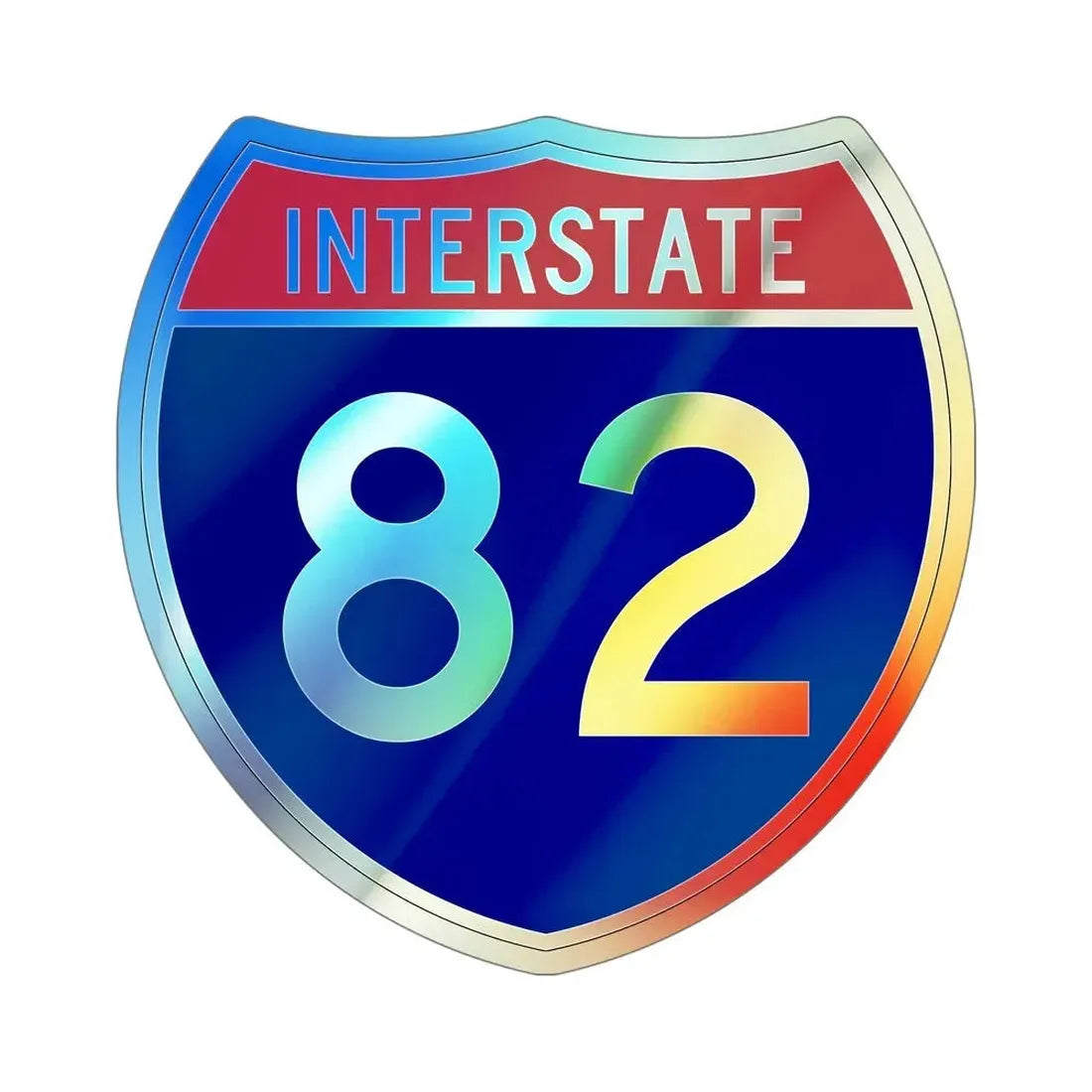 Interstate 82 (U.S. Highways) Holographic STICKER Die-Cut Vinyl Decal 6 Inch Holographic - The Sticker Space