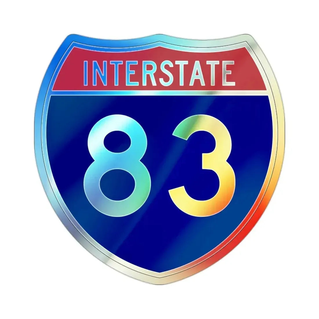 Interstate 83 (U.S. Highways) Holographic STICKER Die-Cut Vinyl Decal 2 Inch Holographic - The Sticker Space