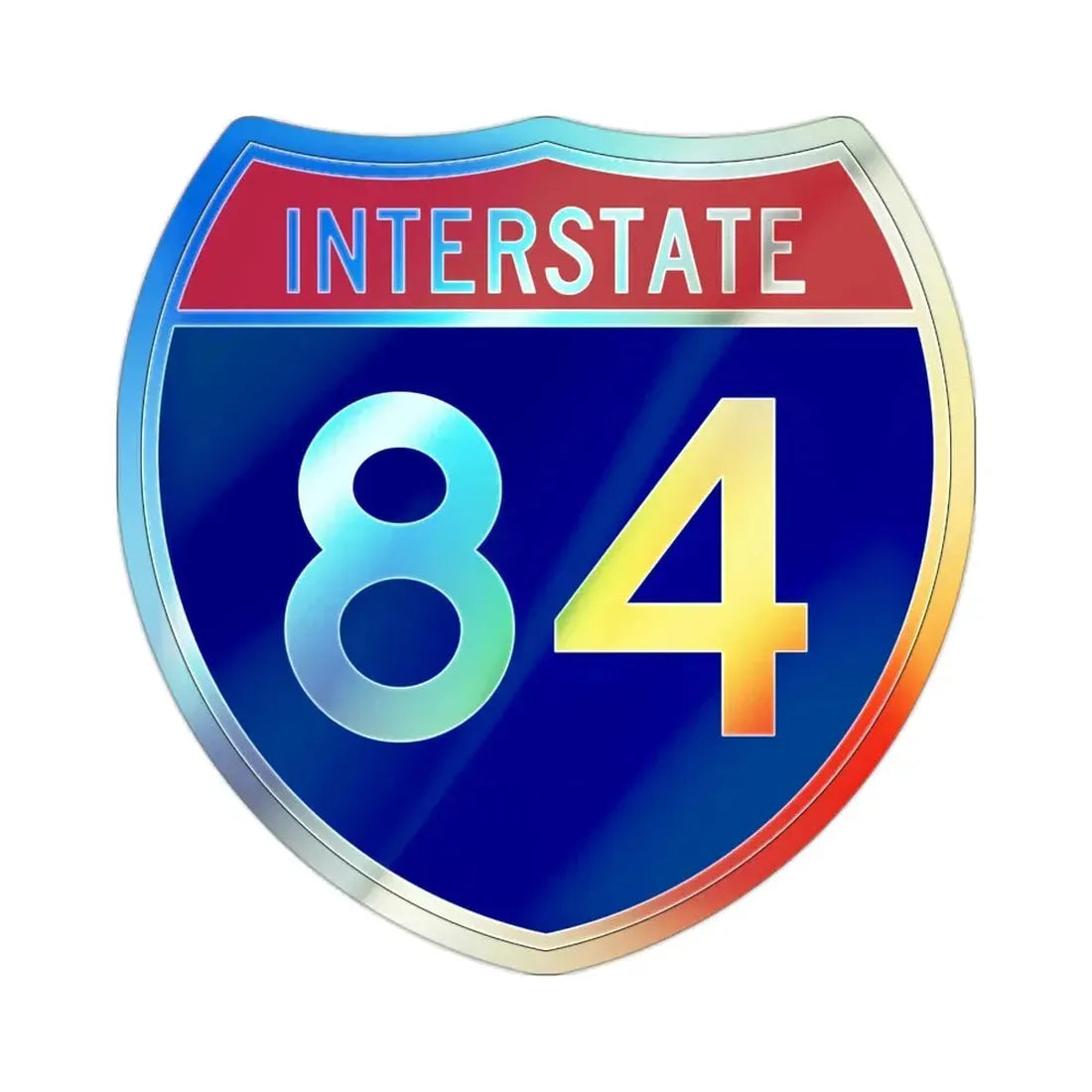 Interstate 84 (U.S. Highways) Holographic STICKER Die-Cut Vinyl Decal 2 Inch Holographic - The Sticker Space
