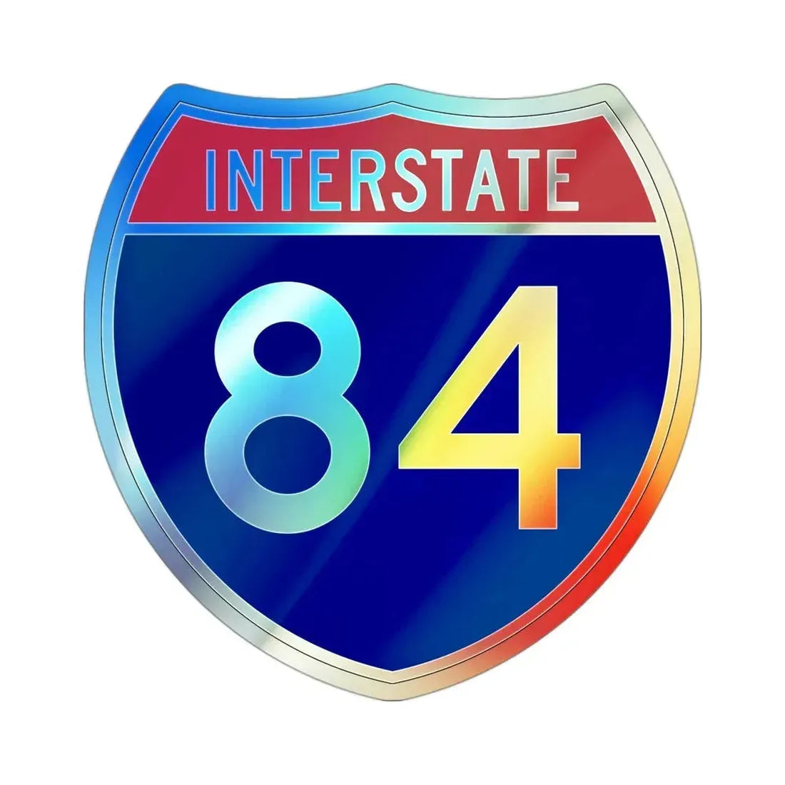 Interstate 84 (U.S. Highways) Holographic STICKER Die-Cut Vinyl Decal 3 Inch Holographic - The Sticker Space