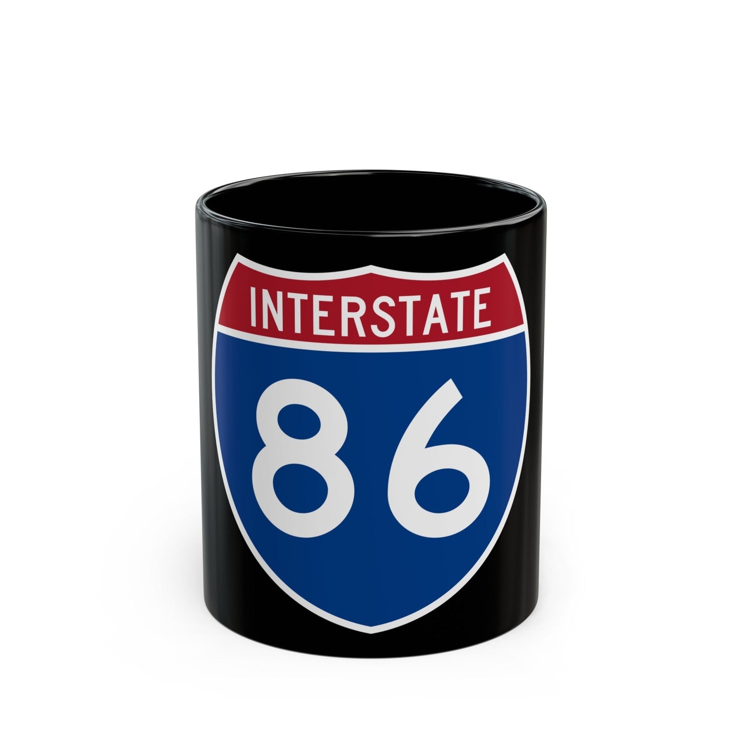 Interstate 86 Pennsylvania New York (U.S. Highways) Black Coffee Mug-11oz-The Sticker Space