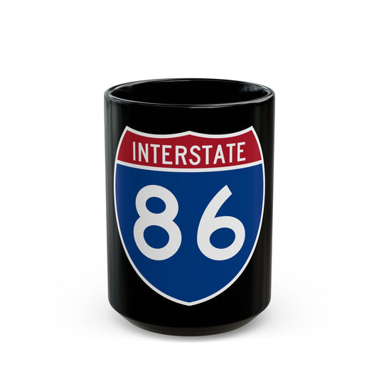 Interstate 86 Pennsylvania New York (U.S. Highways) Black Coffee Mug-15oz-The Sticker Space