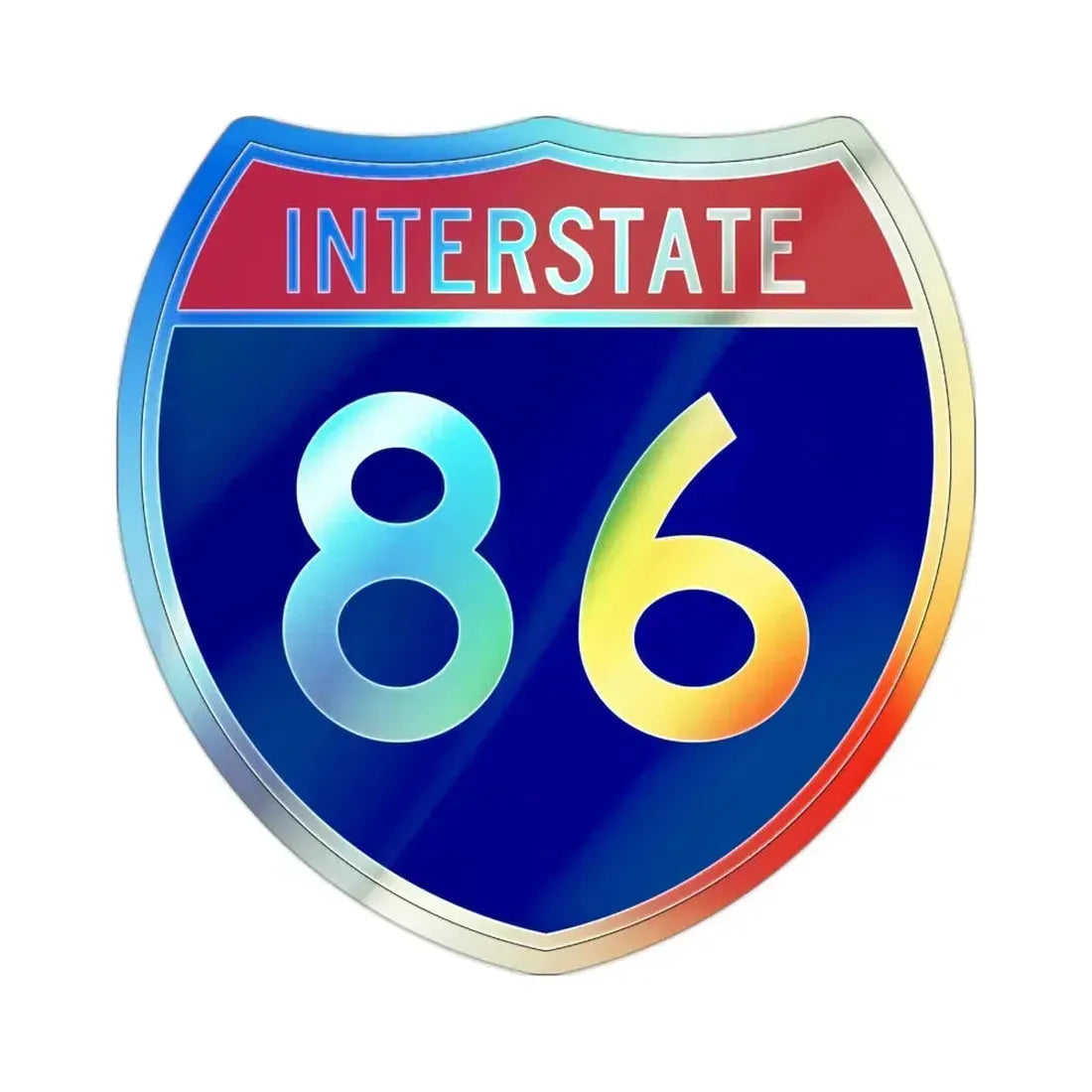 Interstate 86 (U.S. Highways) Holographic STICKER Die-Cut Vinyl Decal 2 Inch Holographic - The Sticker Space