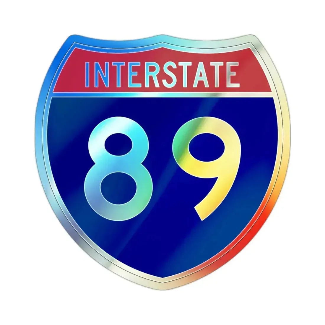 Interstate 89 (U.S. Highways) Holographic STICKER Die-Cut Vinyl Decal 2 Inch Holographic - The Sticker Space