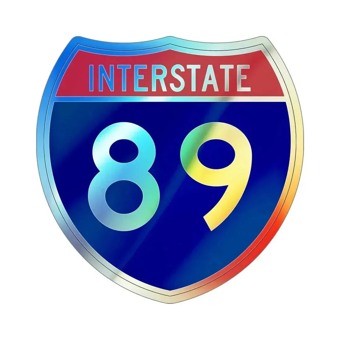 Interstate 89 (U.S. Highways) Holographic STICKER Die-Cut Vinyl Decal 6 Inch Holographic - The Sticker Space