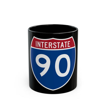 Interstate 90 (U.S. Highways) Black Coffee Mug-11oz-The Sticker Space