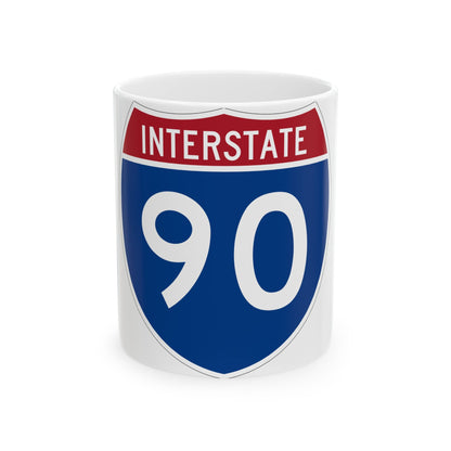 Interstate 90 (U.S. Highways) White Coffee Mug-11oz-The Sticker Space