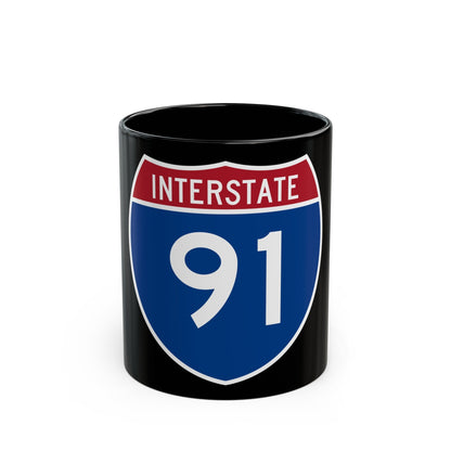 Interstate 91 (U.S. Highways) Black Coffee Mug-11oz-The Sticker Space