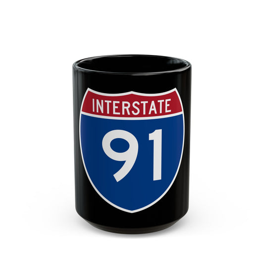 Interstate 91 (U.S. Highways) Black Coffee Mug-15oz-The Sticker Space