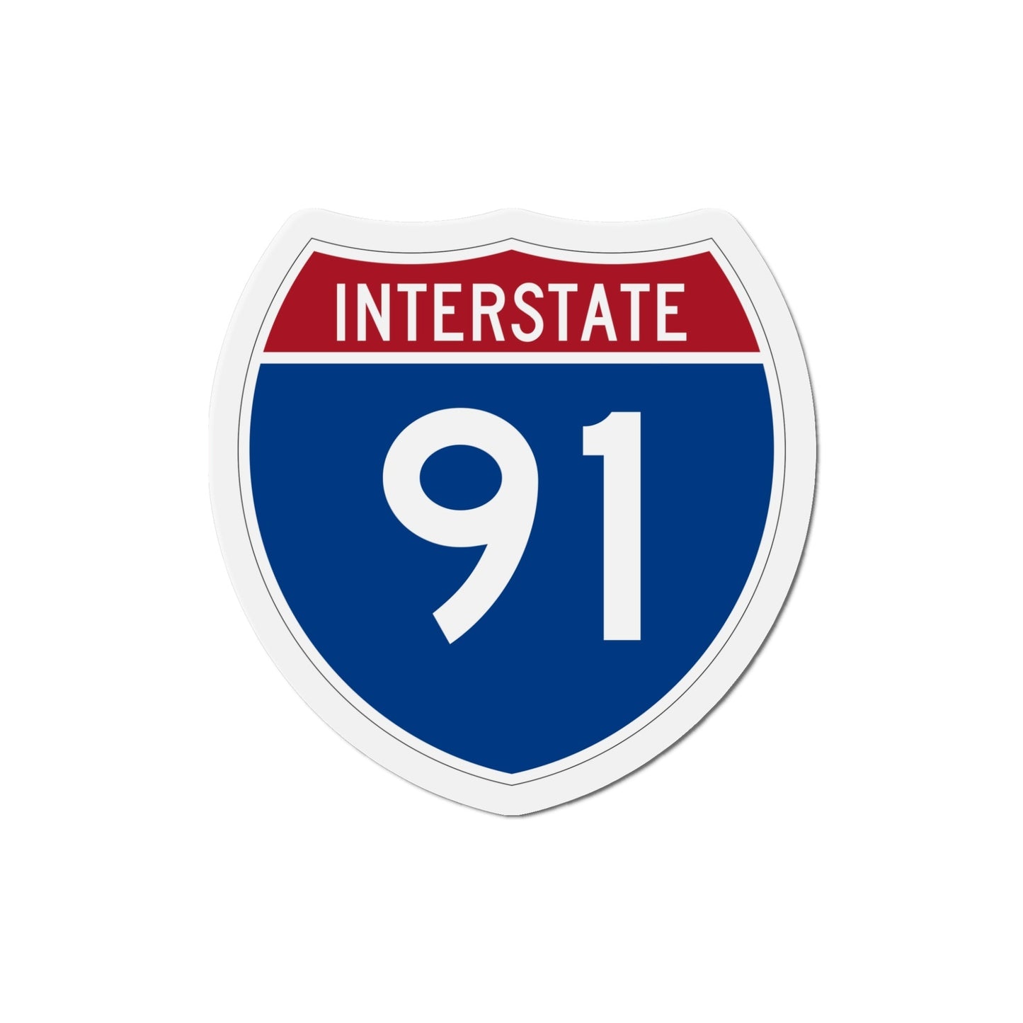 Interstate 91 (U.S. Highways) Die-Cut Magnet-5 Inch-The Sticker Space