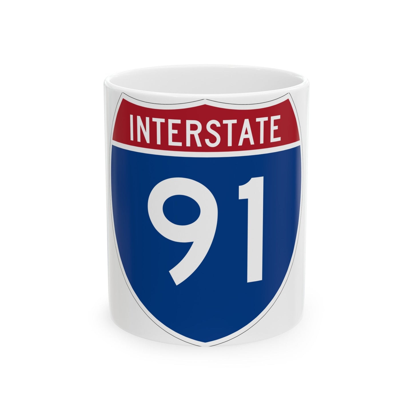 Interstate 91 (U.S. Highways) White Coffee Mug-11oz-The Sticker Space