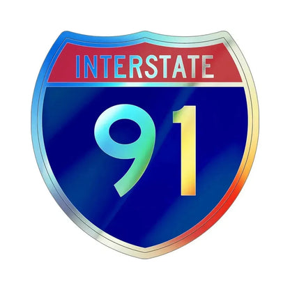 Interstate 91 (U.S. Highways) Holographic STICKER Die-Cut Vinyl Decal 6 Inch Holographic - The Sticker Space