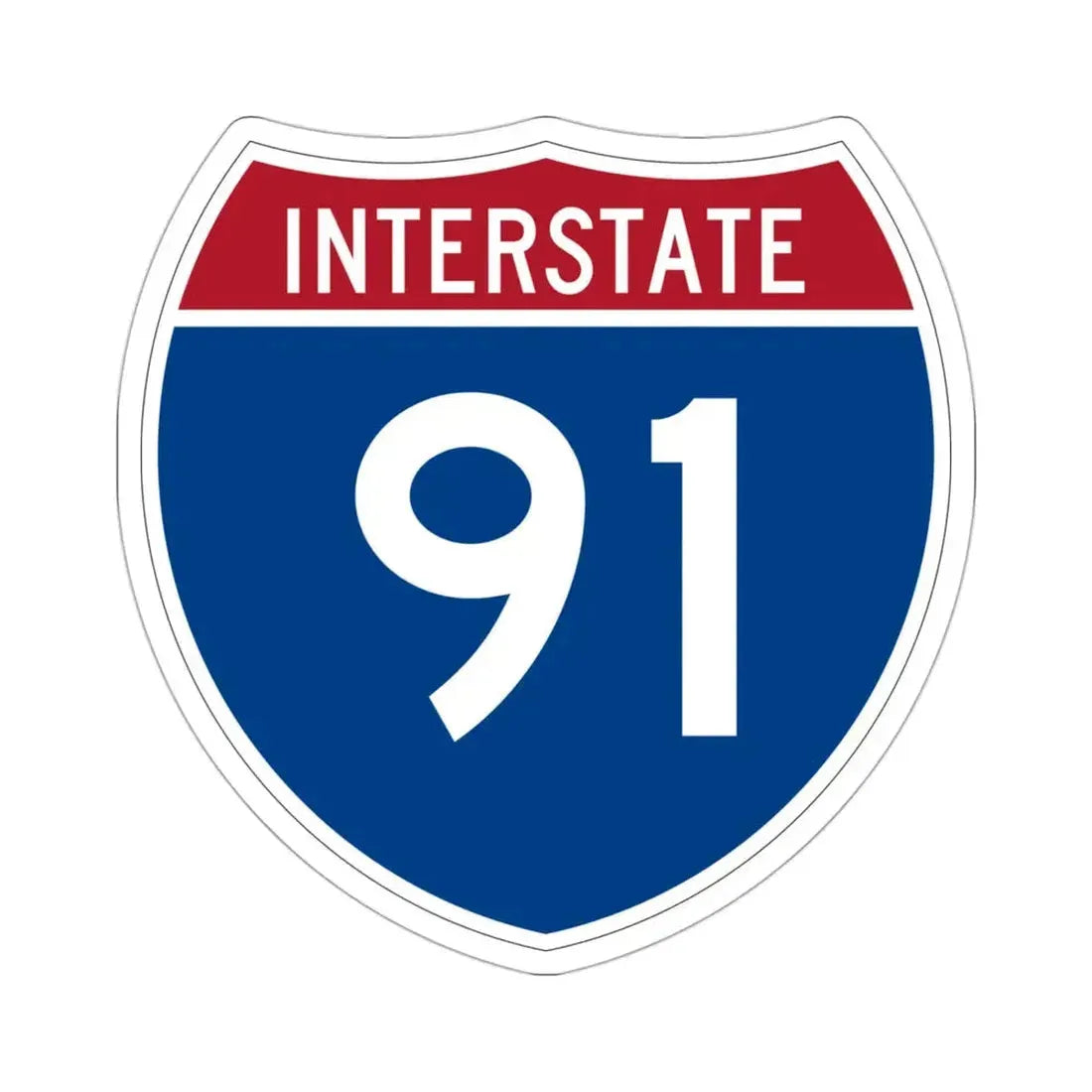 Interstate 91 (U.S. Highways) STICKER Vinyl Die-Cut Decal 3 Inch - The Sticker Space
