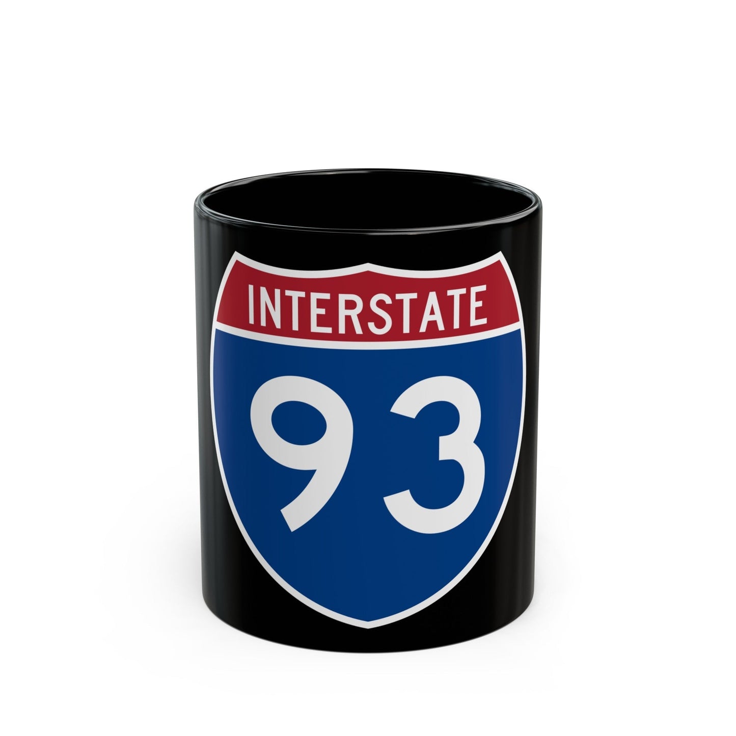 Interstate 93 (U.S. Highways) Black Coffee Mug-11oz-The Sticker Space