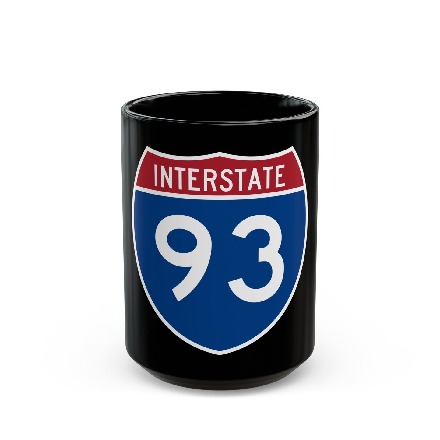 Interstate 93 (U.S. Highways) Black Coffee Mug-15oz-The Sticker Space