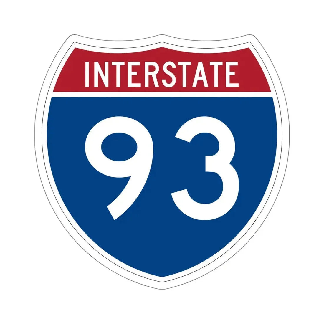 Interstate 93 (U.S. Highways) STICKER Vinyl Die-Cut Decal 6 Inch - The Sticker Space