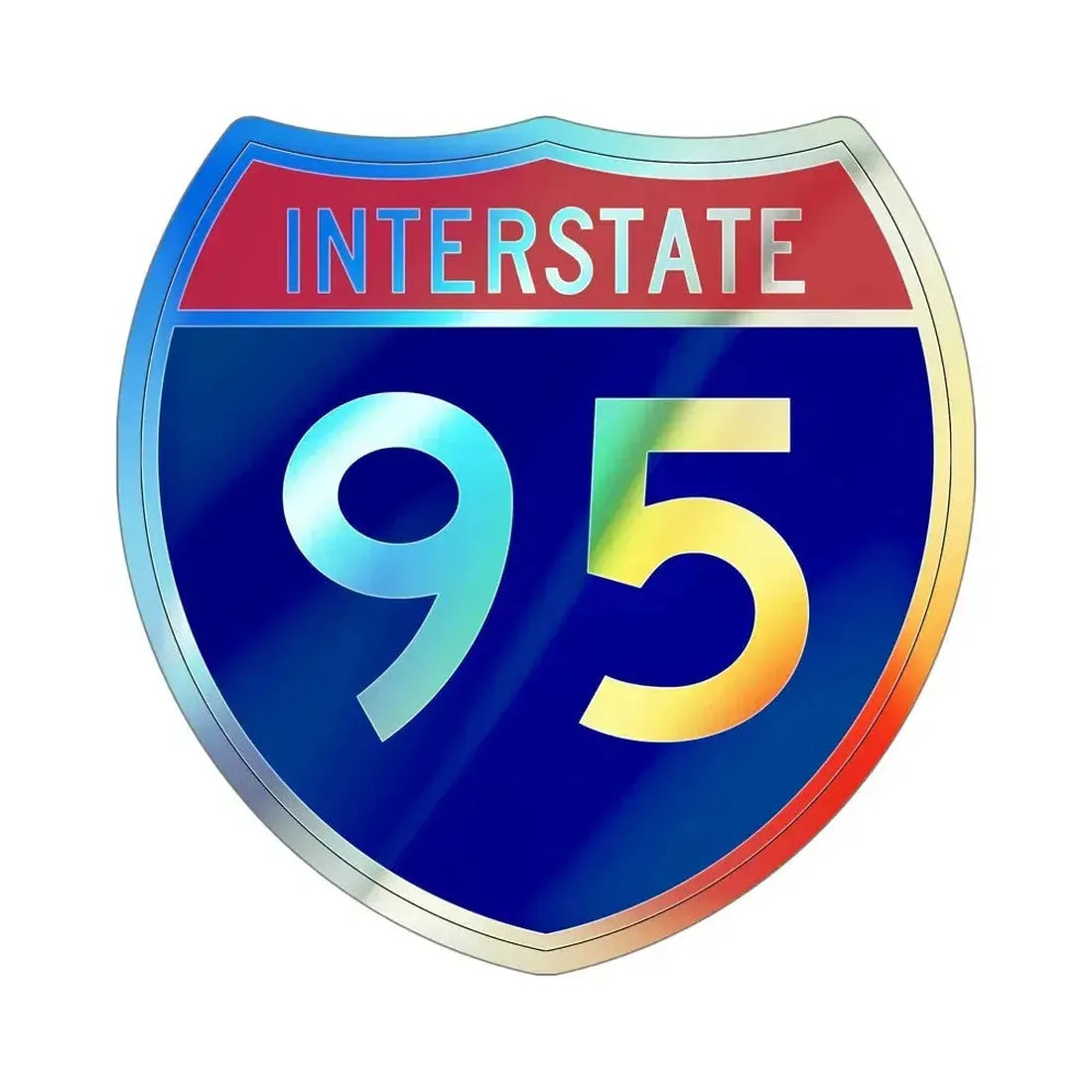 Interstate 95 (U.S. Highways) Holographic STICKER Die-Cut Vinyl Decal 5 Inch Holographic - The Sticker Space