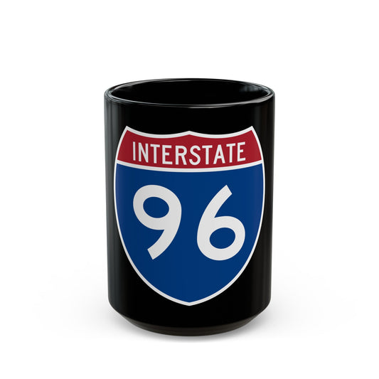 Interstate 96 (U.S. Highways) Black Coffee Mug-15oz-The Sticker Space