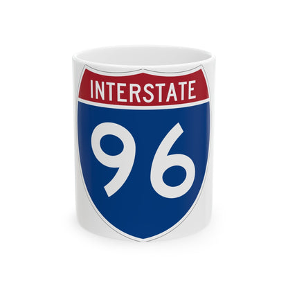 Interstate 96 (U.S. Highways) White Coffee Mug-11oz-The Sticker Space